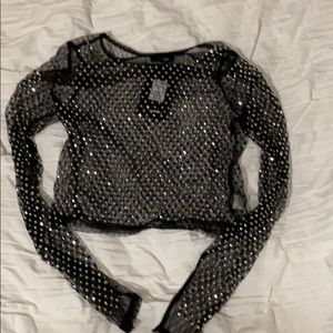 Mesh diamond crop top